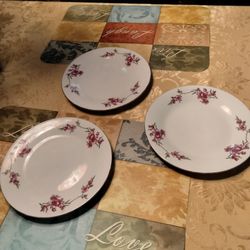 Floral Porcelain Plates Set of 3