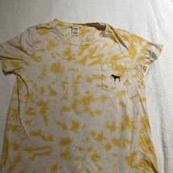 Victoria secret pink yellow tye dye shirt large  