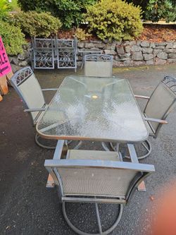 5pcs Table and chairs plus a 3pcs table and chairs