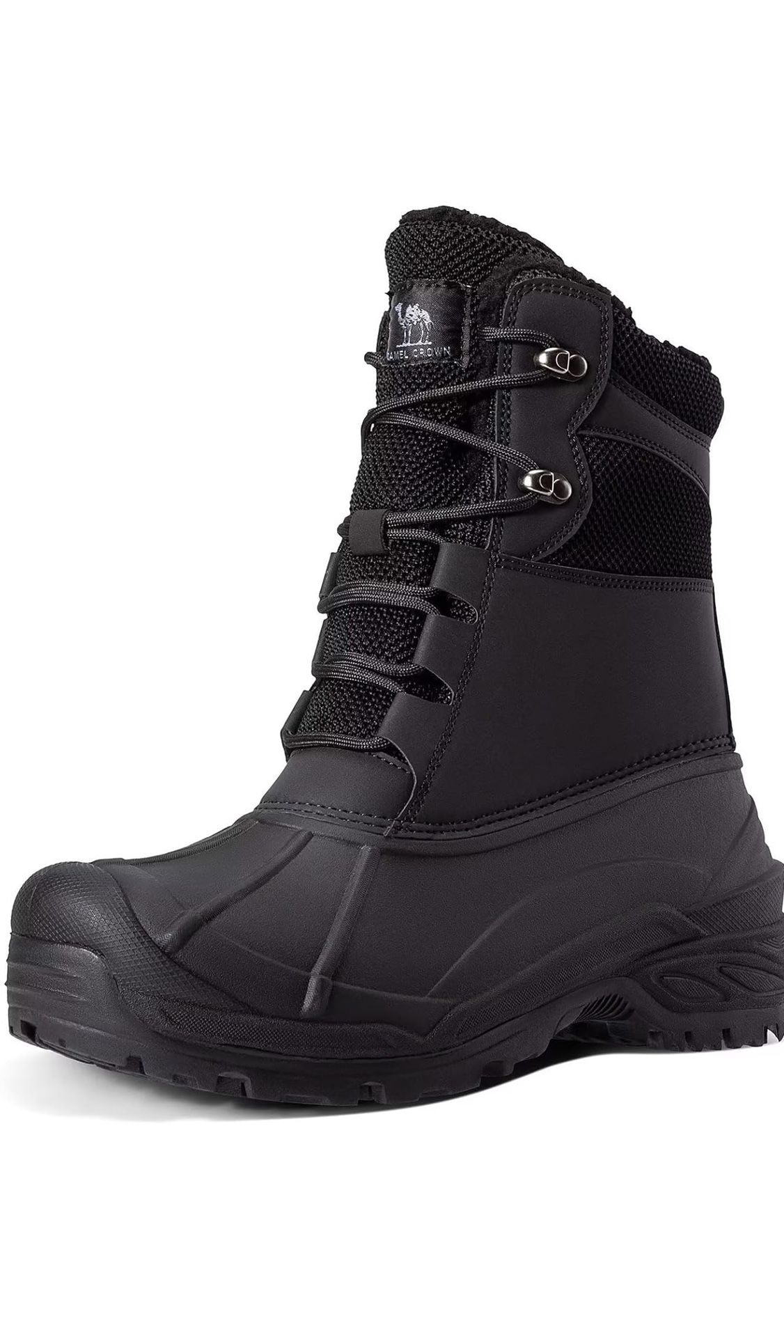 CAMEL CROWN Men's Snow Boots Insulated Waterproof Winter Boots Durable Non-Slip Fur Warm Outdoor Climbing Shoes Size 10 Medium width 
