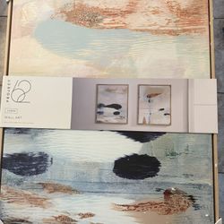 Project 62 Abstract Diptych Wall Art Canvas Set of 2 24"x30" Beige