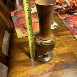 Vintage Wood Vase 