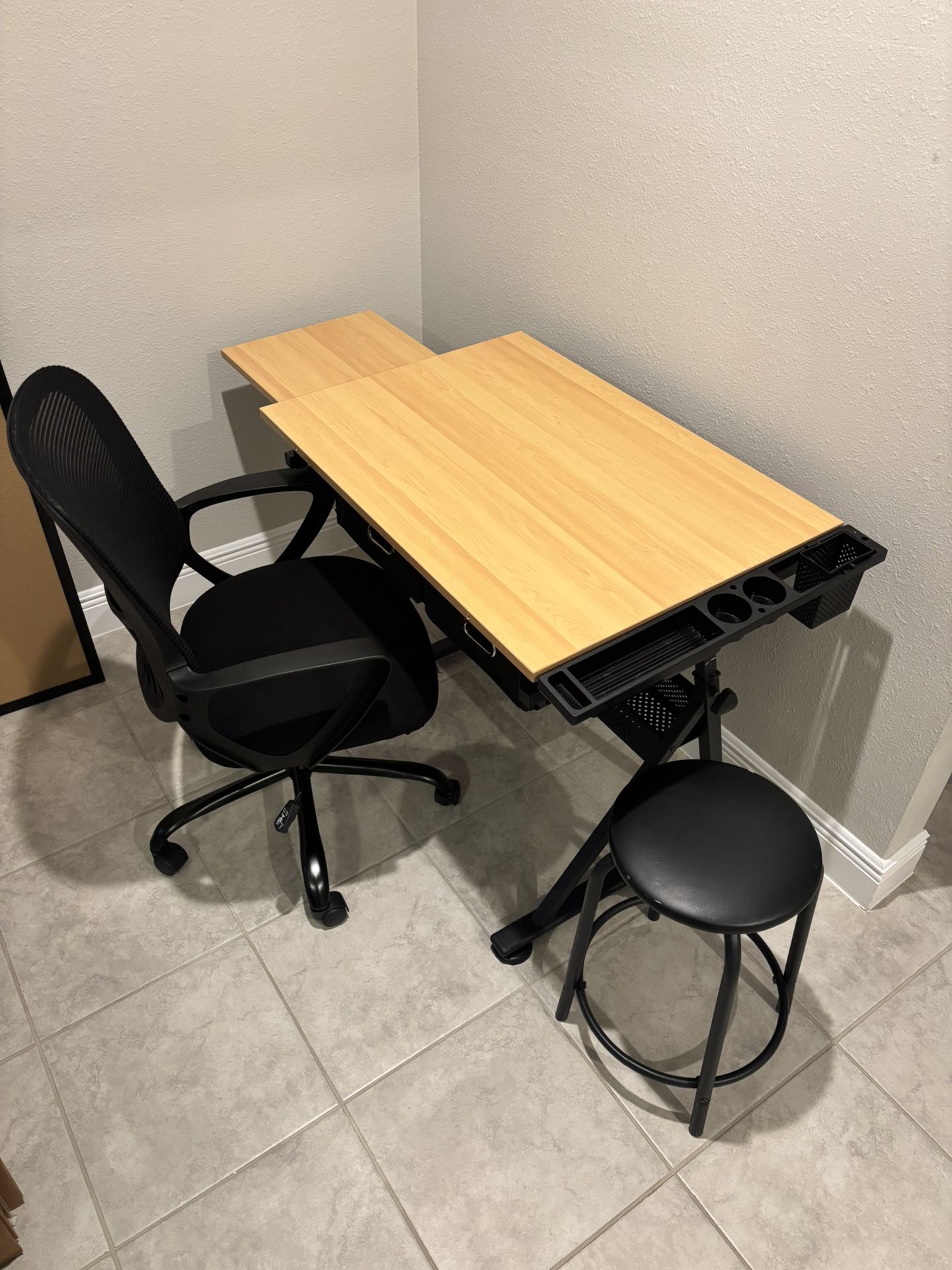Work Desk/ Drawing Desk W/ Office Chair