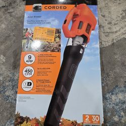 BLACK+DECKER 9 AMP 140 MPH 450 CFM Corded Electric Handheld Axial Leaf Blower