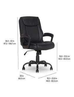 Black Faux Leather Office Chair