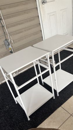 2 White End Tables