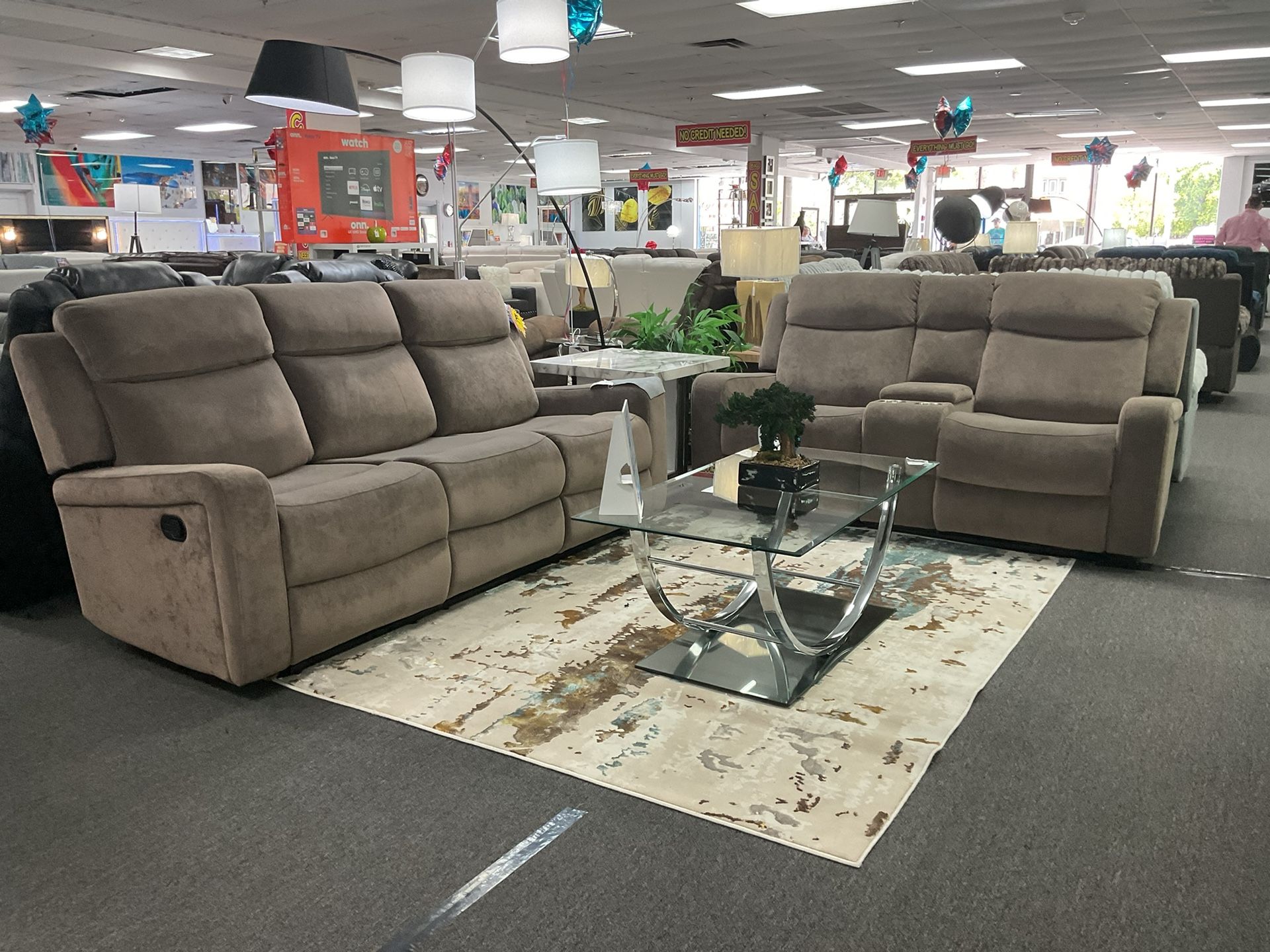 Brown Sofa & Loveseat Set (Brand new) For Sale 45% Off