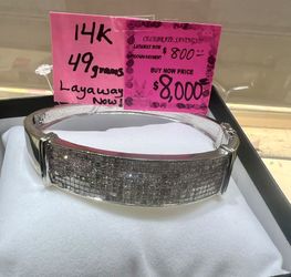 White Gold Bangle Diamond Bracelet 