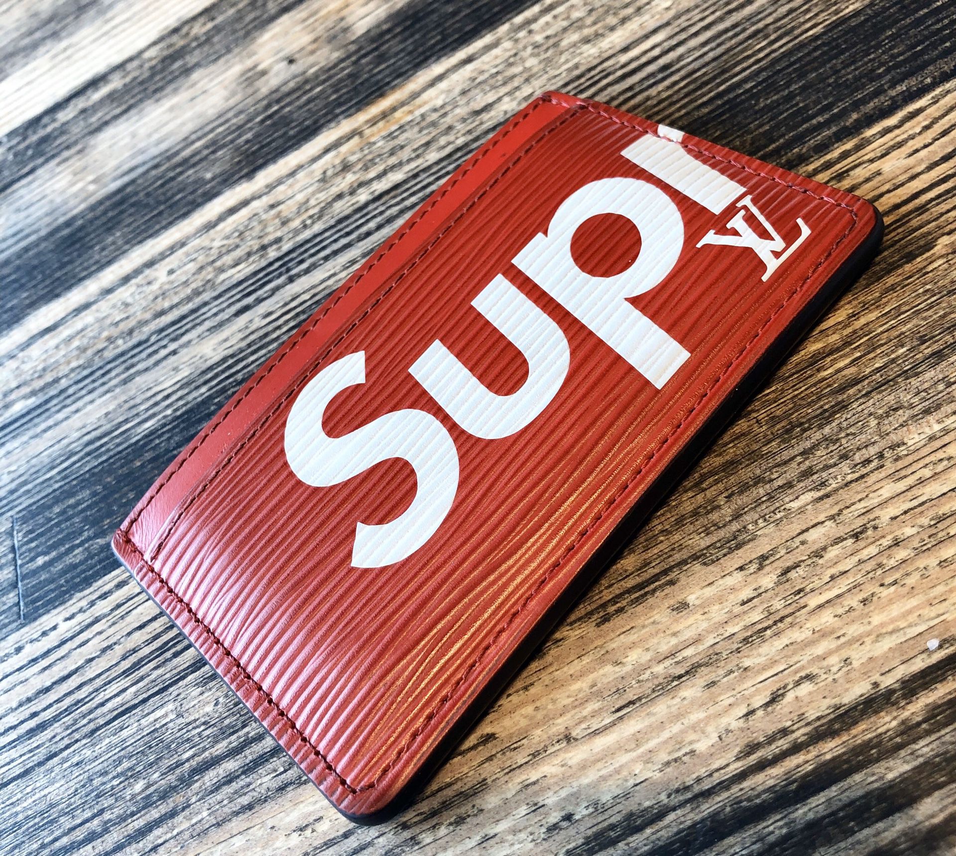 RARE* Supreme X Louis Vuitton Epi Leather Card Holder Wallet for