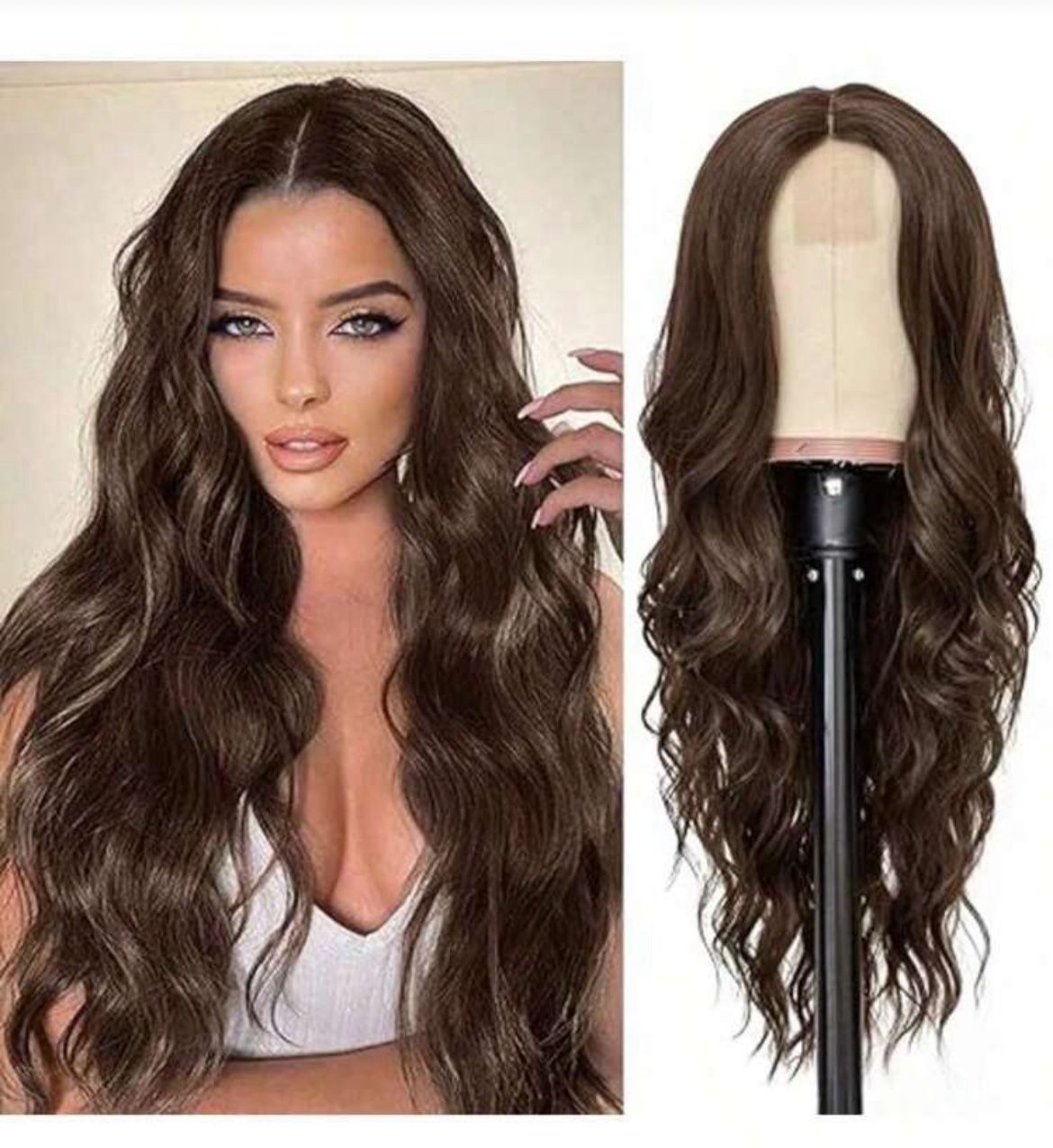 Wavy Brown Wig Natural Lace Style
