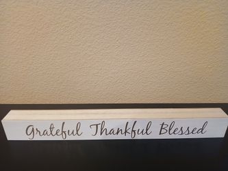 Grateful Thankful Blessed Wooden Sign