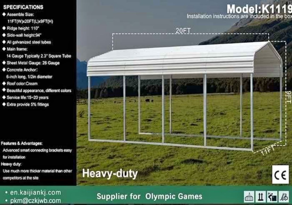 Metal Carport, Skid Steer & Mini-ex Attachment Package Deal