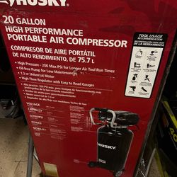 Husky 20 gallon compressor brand new in box