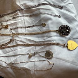 Golden And Silver Chains With Pendants 