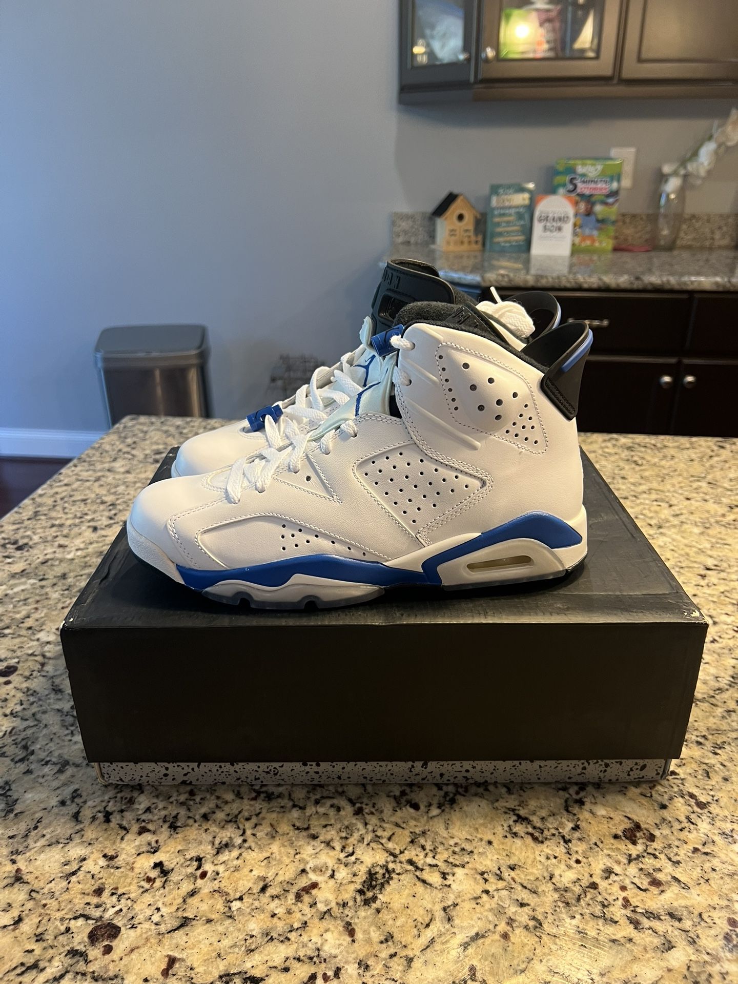 Size 8 Jordan 6 Retro 2014 Sport Blue SKU 384664-107 Brand New