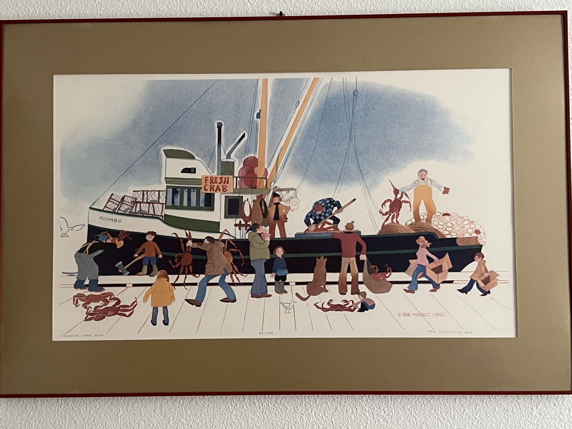 Rare Rie Munoz “Douglas Crab Boat”