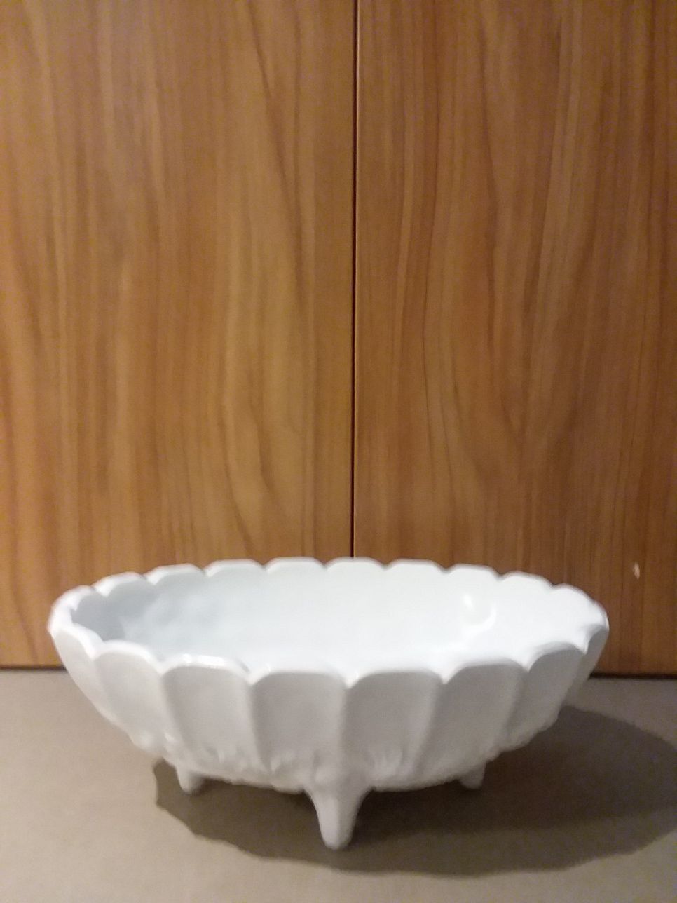 Vintage Large Fruit Bowl Garland Milkglass