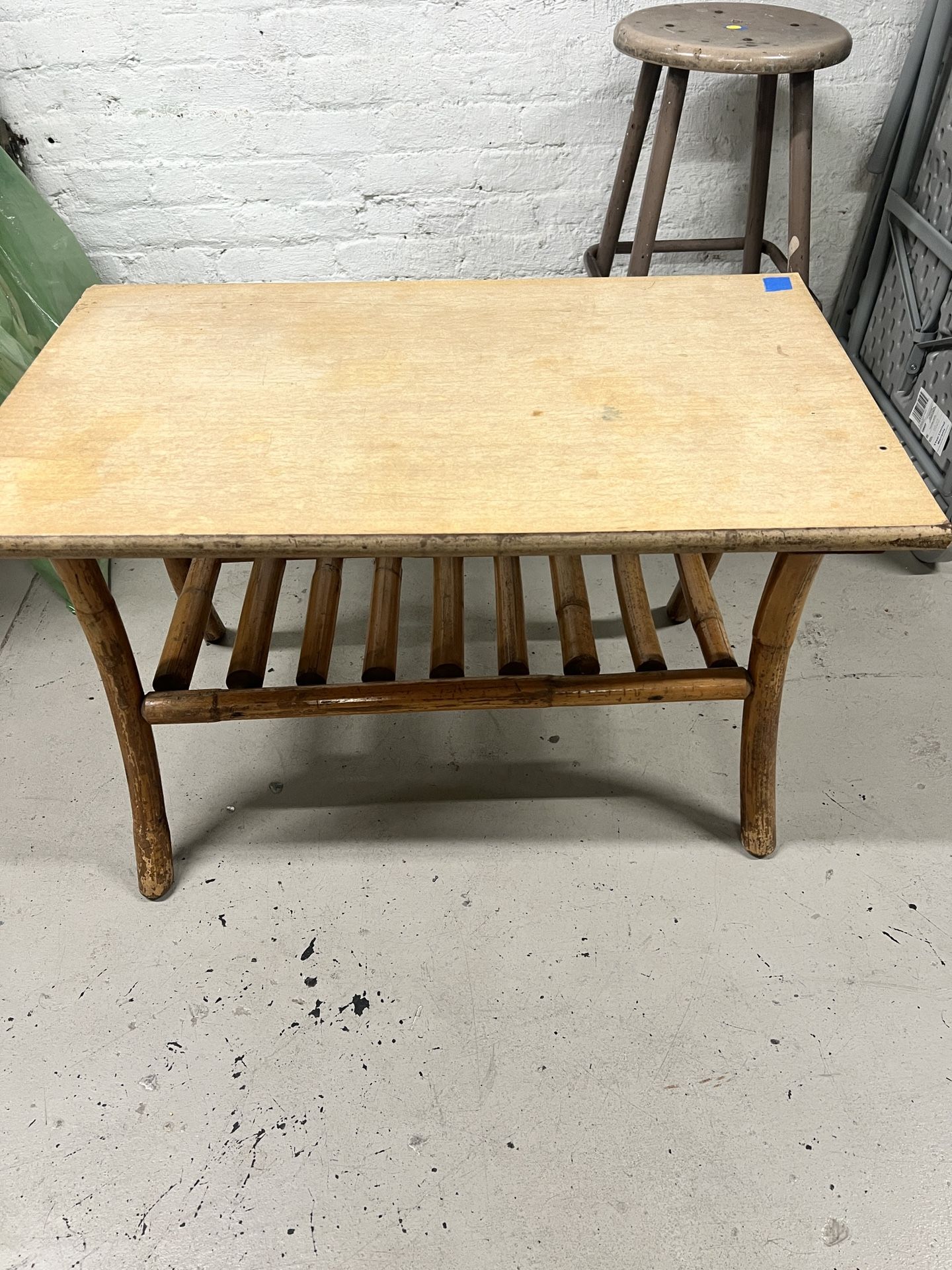 Vintage 2 Tier Bamboo Base Table
