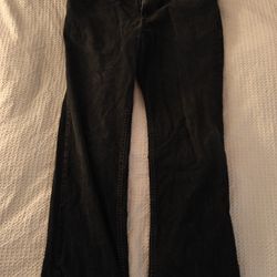 Men's 33 x 34 jeans premium denim black loose boot cut with reinforced crotch Paid $55