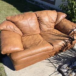 Natuzzi Leather Loveseat