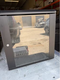 NavePoint 12U Lockable Wall Mount Server Rack Cabinet w/ 3 Adjustable Shelves & Glass Door