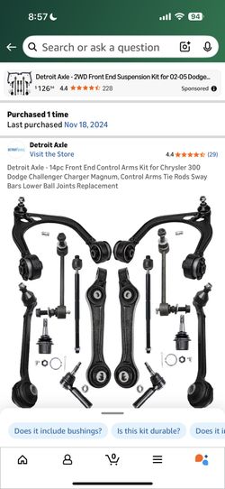 Detroit Axle 14pc Kit For Chrysler Dodge Charger Challenger