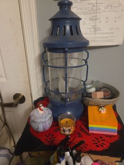 Blue Metal Nautical Lantern