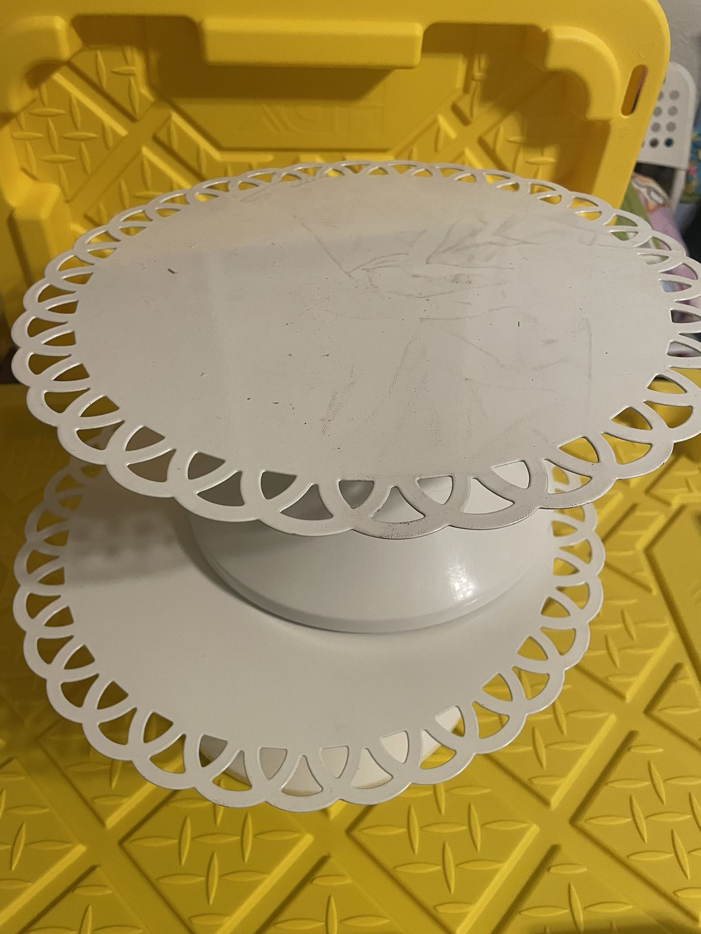 2- White Cake /treat Stands