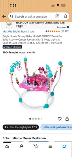 Minnie mouse baby bouncy y