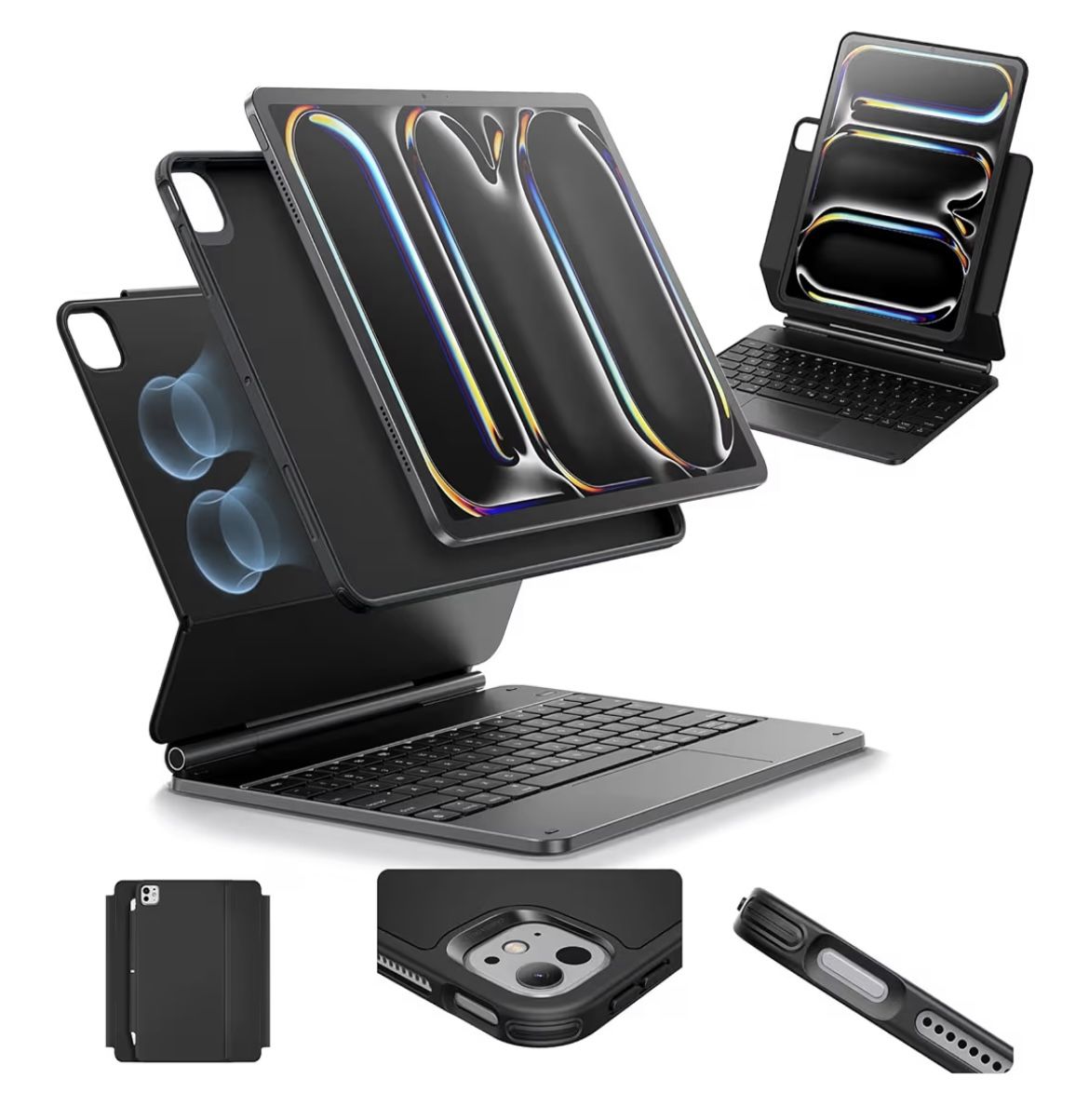 ESR iPad Pro 11 Inch Case with Keyboard (M5/M4, 2025/2024), iPad Pro 11(5th) Keyboard Case with Easy-Set Magnetic Stand