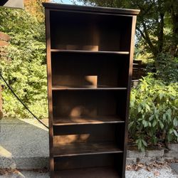 Pair Of Tall Wood Bookshelves