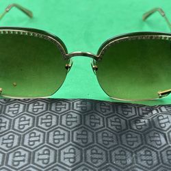 Philipp Plein Sunglasses WES0055 65-17 135 Col G6ZA Fancy Gold Brown Gems