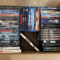 Box Of Random Blu-Ray And DVDs (53 Total) - NO Individuals
