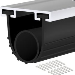 10FT Garage Door Bottom Seal Kit, EPDM Rubber with Pre-Drilled Aluminum Track Retainer - U+O Ring Weather Stripping for Steel/Wood Doors (Heavy Duty U
