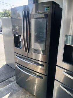 SAMSUNG FAMILY HUB BLACK STAINLESS STEEL COUNTER DEPTH 4 DOOR FLEX REFRIGERATOR