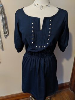 Small Navy Dress With Front Detail