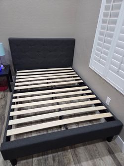 Full size upholstered bedframe