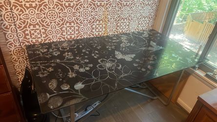IKEA Glass Flower Desk