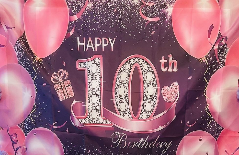 10th Birthday Banner/ Tiara Crown And Birthday Princess Sash
