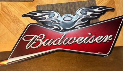 Metal Budweiser sign