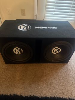 12 inch Memphis Audio SRX250.1 Street Reference Subwoofer + Box + Amp