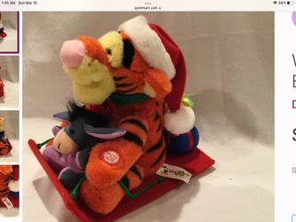 Walt Disney World Christmas Tigger Eeyore Musical Sleigh - EXCELLENT CONDITION