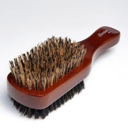 New Boar Bristle 2-Sided Club Brush for Men, Medium Firm Bristles for Thick, Curly or Coarse Hair, Mens Brush for Detangling, Smoothing, Wave Styles, 
