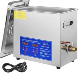 VEVOR Commercial Ultrasonic Cleaner 6L Professional Ultrasonic Cleaner 40kHz with Digital Timer&Heater 110V Excellent Cleaning Machine for Watch Instr