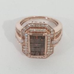 Red And White Diamond Ring 10k