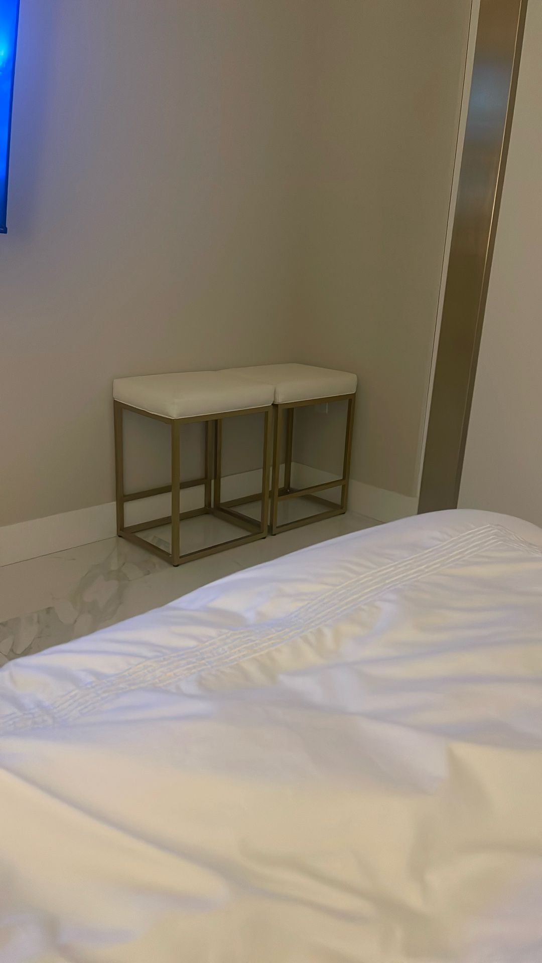 Gold And White Kitchen Stools