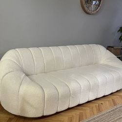 Osmash White Boucle Sofa