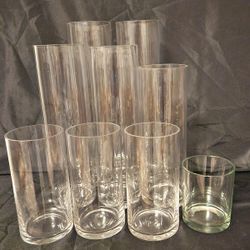 4" wide Cylinder Vases 