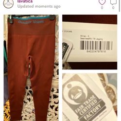 NWT REI outdoor voices, stretch, leggings, maroon burgundy, brown red size small