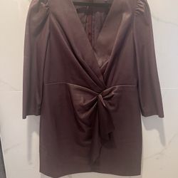 Faux Leather Dress, Burgundy 